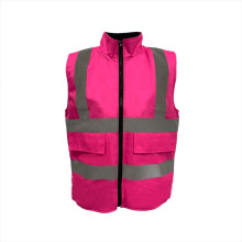 High visibility class 2 safety vest pink reflective safety mesh vest